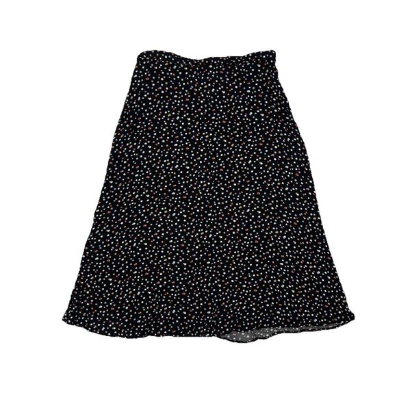 Reformation Polka Dot Midi Skirt Black Multicolor A-Line Size 2 Small - Picture 1 of 6